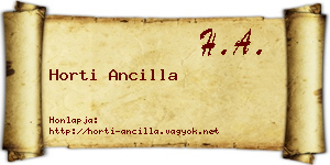 Horti Ancilla névjegykártya